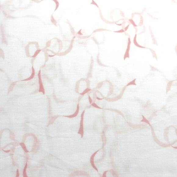 Laura Ashley Pink Bow Print Twin XL Sheet Set - Picture 1 of 7
